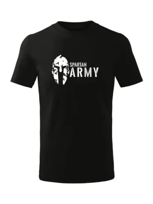 DRAGOWA Dětské krátké tričko Spartan army, černá Nejlepší Volba