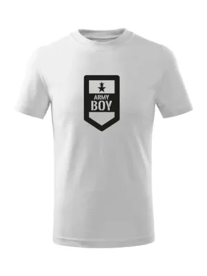 DRAGOWA Dětské krátké tričko Army boy, bílá Značkový