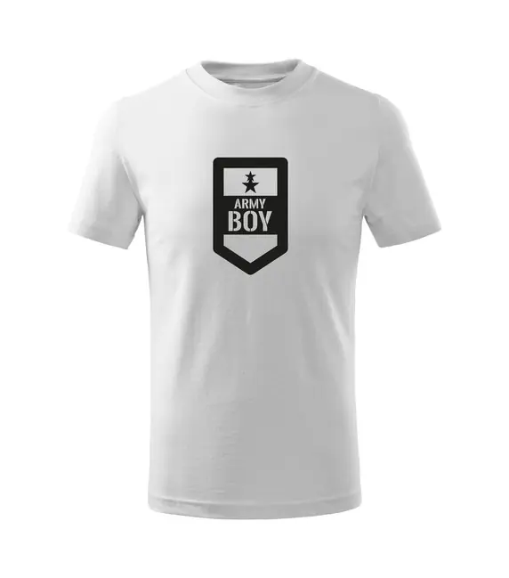 DRAGOWA Dětské krátké tričko Army boy, bílá Značkový