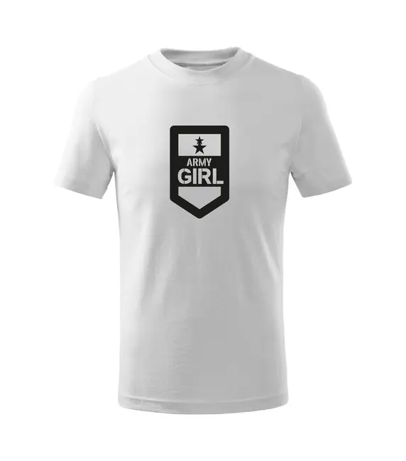 DRAGOWA Dětské krátké tričko Army girl, bílá Nová Kolekce