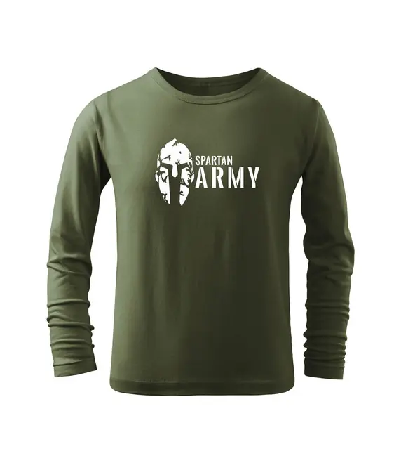 DRAGOWA Dětské dlhé tričko Spartan army, olivová Akce