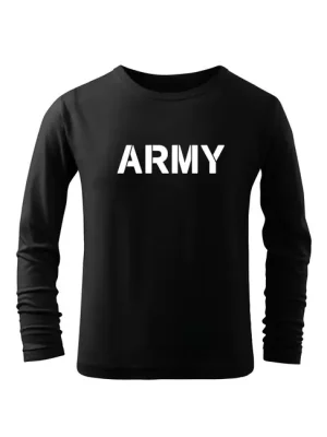 DRAGOWA Dětské dlhé tričko Army, černá Jen Po Omezenou Doba