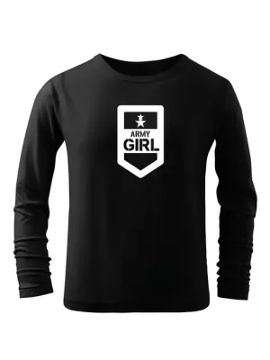 DRAGOWA Dětské dlhé tričko Army girl, černá Nejprodávanější