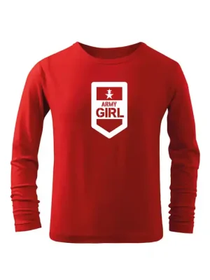 Sezónní Sleva DRAGOWA Dětské dlhé tričko Army girl, červená