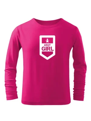 Hit Sezóny DRAGOWA Dětské dlhé tričko Army girl, růžová