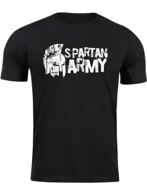 Omezená Nabídka DRAGOWA krátké tričko spartan army Aristón, černá 160g/m2