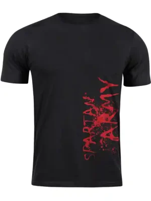 DRAGOWA krátké tričko spartan army RedWAR, černá 160g/m2 Originální
