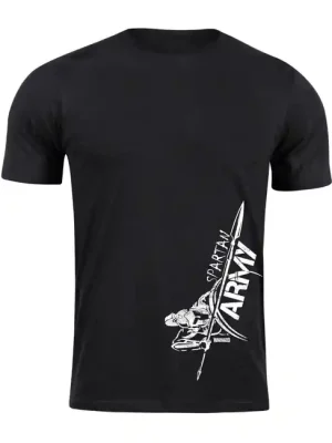Poslední Šance DRAGOWA krátké tričko spartan army Myles, černá 160g/m2