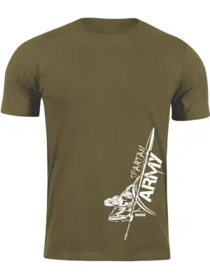 Tovární Cena DRAGOWA krátké tričko spartan army Myles, olivová 160g/m2