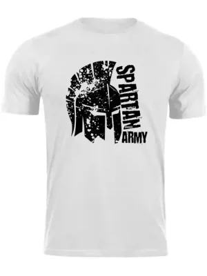 DRAGOWA krátké tričko spartan army León, bílá 160g/m2 Rychlé Dodání