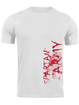 Must-Have DRAGOWA krátké tričko spartan army WAR, bílá 160g/m2