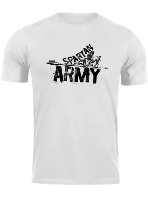 Omezená Nabídka DRAGOWA krátké tričko spartan army Nabis, bílá 160g/m2