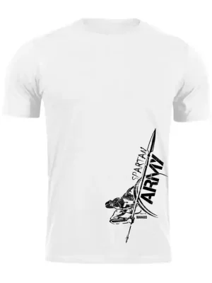 Akční Cena DRAGOWA krátké tričko spartan army Myles, bílá 160g/m2