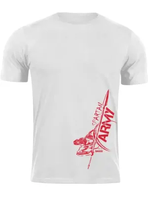 Nízká Cena DRAGOWA krátké tričko spartan army RedMyles, bílá 160g/m2