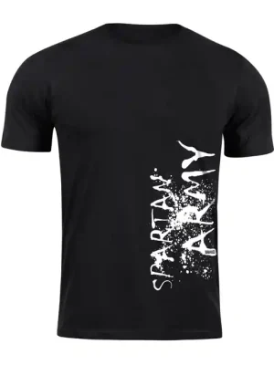DRAGOWA krátké tričko spartan army WAR, černá 160g/m2 Nová Kolekce