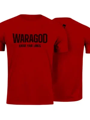 WARAGOD krátké tričko "Know Your Limits", červená 160g/m2 Nejlepší Volba