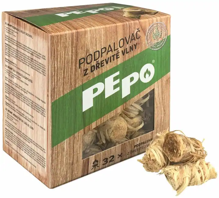 Sleva PE-PO dřevěný vlněný zapalovač 32 ks PEFC