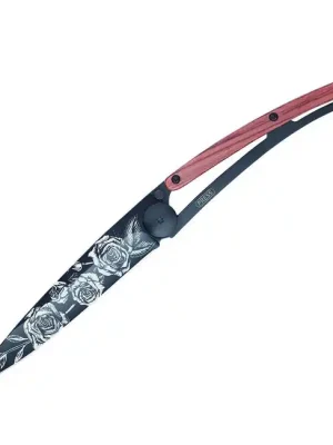 Sleva Deejo zavírací nůž Black tattoo coralwood roses