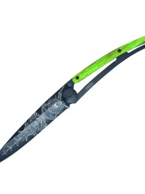 Deejo zavírací nůž Black tattoo green beech Versailles Výprodej