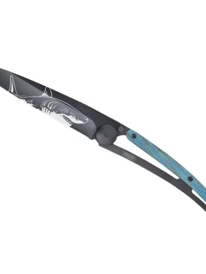 Super Cena Deejo zavírací nůž Tattoo Black blue beech Shark