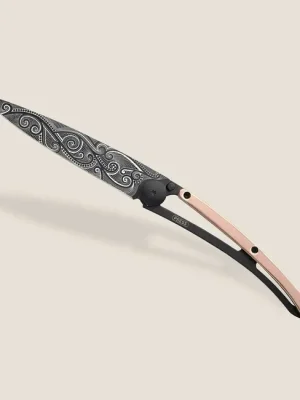 Cenová Bomba Deejo zavírací nůž GOLD Tattoo 18kt pink gold Pacific