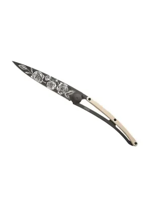 Deejo zavírací nůž GOLD Tattoo 18kt pink gold Roses Bezpečná Platba