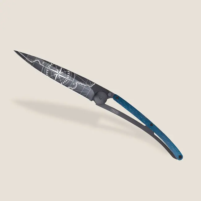 Omezená Nabídka Deejo zavírací nůž Tattoo Black blue beech Terra Incognita