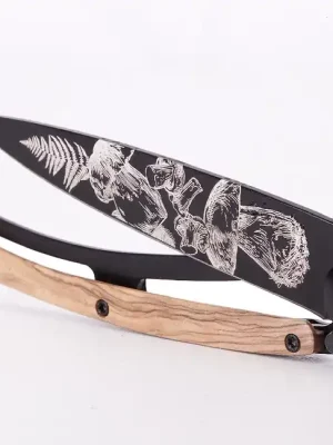 Akční Cena Deejo zavírací nůž Tattoo Black olive wood Mushroom
