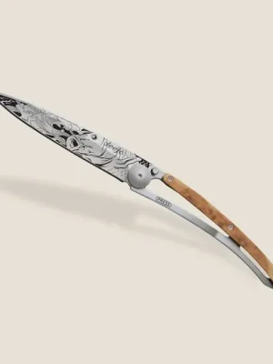 Cenová Bomba Deejo zavírací nůž Tattoo wood Carp