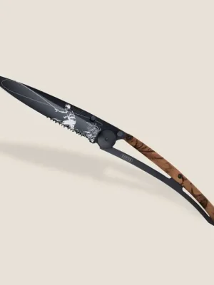 Sezónní Sleva Deejo zavírací nůž Tattoo Serration brown camo Fly Fishing