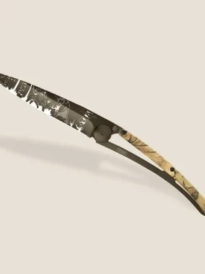 Víkendová Akce Deejo zavírací nůž Tattoo black brown camo Huntig Day
