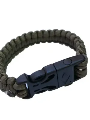Super Cena Origin Outdoors Náramek Paracord náramek pro přežití se signální píšťalkou a ohnivou ocelí