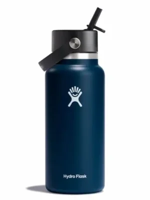 Hydro Flask Široká termo láhev s náustkem 32 OZ Wide Flex Straw Cap, indigo Značkový