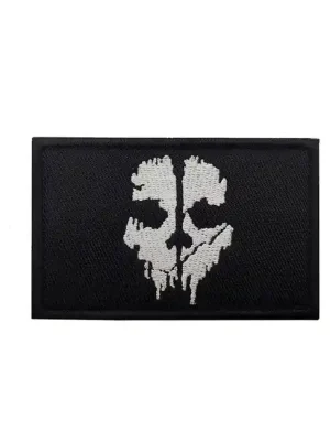 Super Cena WARAGOD Vyšívaná nášivka Call of Duty ghost mask, černobílá