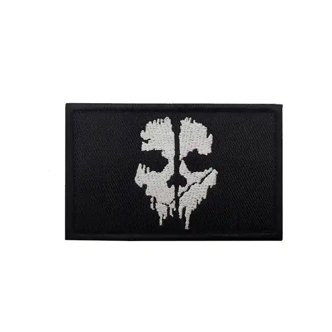Super Cena WARAGOD Vyšívaná nášivka Call of Duty ghost mask, černobílá