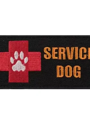 WARAGOD Vyšívaná nášivka Service Dog Rescue Team, černá Dokud Zásoby Vydrží