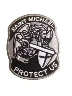WARAGOD Saint Michael Protect Us vyšívaná nášivka, šedá Výhodná Nabídka