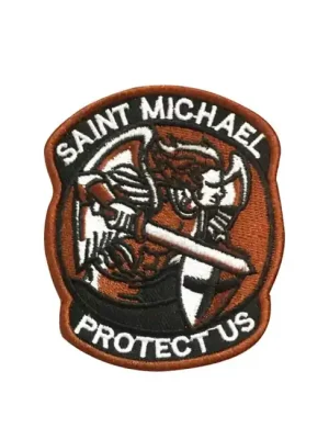WARAGOD Vyšívaná nášivka Saint Michael Protect Us, hnědá Koupit Online
