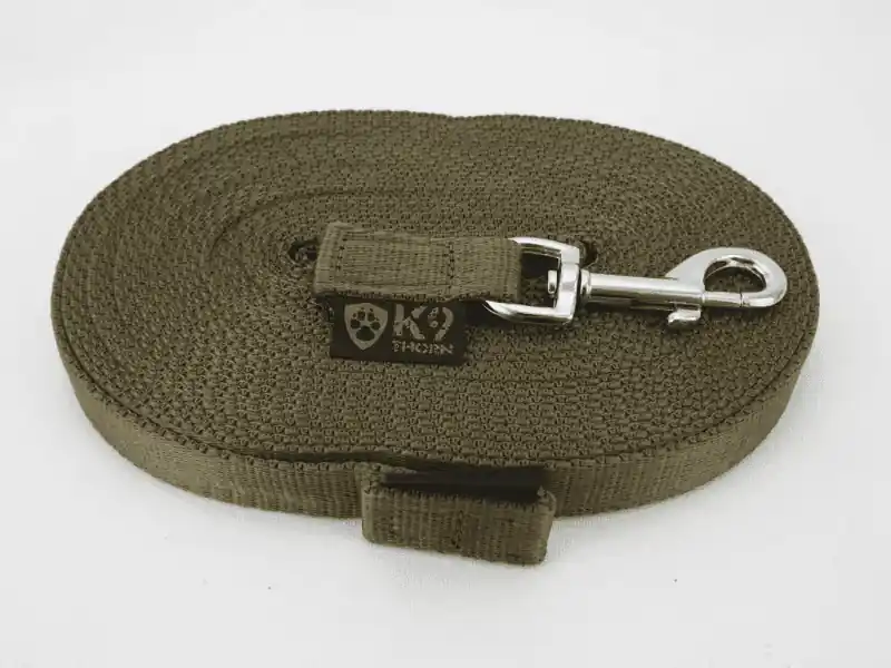 Poslední Šance K9 Thorn Vodítko s karabinou 20 mm/5 m, olivová barva