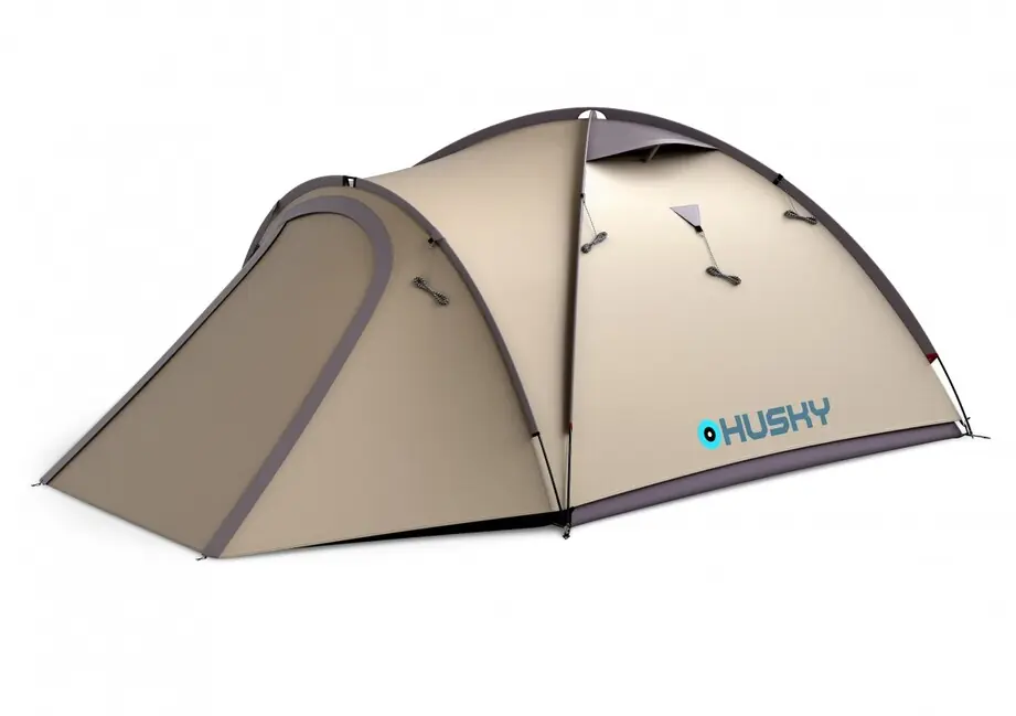 Husky Bizon 3 Plus rodinný trekový stan pro 3 osob, light brown Nejprodávanější