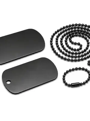 Waragod Dog-Tags psí štítky sada s řetízky, černé Poslední Šance