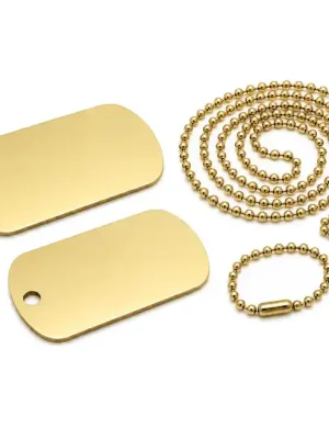 Přímo Od Výrobce Waragod Dog-Tags psí štítky sada s řetízky, zlatě