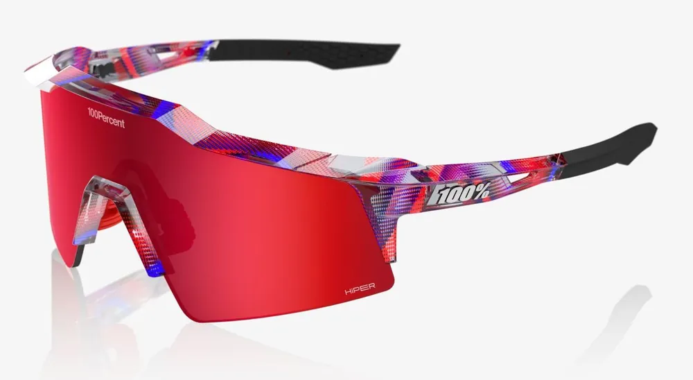 Dokud Zásoby Vydrží 100% Speedcraft FDJ Gloss Translucent Red/Blue - HiPER Fire Red Mirror Lens