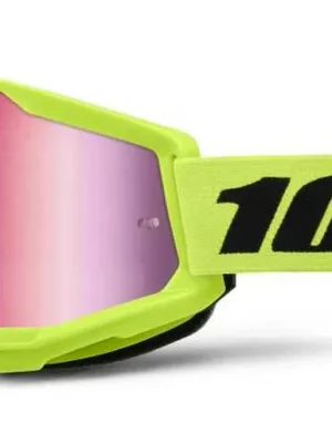 100% Strata 2 Goggle Neon Yellow - Mirror Pink Lens Novinka
