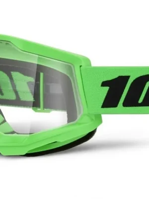 100% Strata 2 Goggle Neon Green - Clear Lens Horká Nabídka