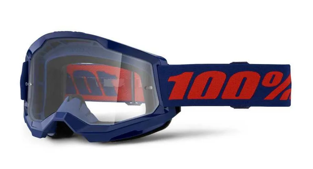 100% Strata 2 Goggle Navy - Clear Lens Must-Have