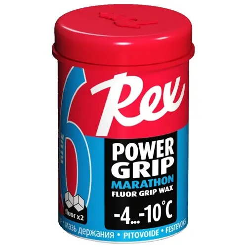 REX 61 PowerGrip Marathon Modrý fluorový vosk, -4°C až -10°C, 45g Vysoce Kvalitní