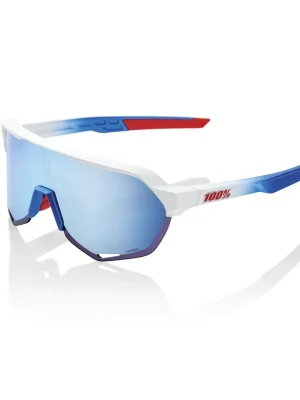 Top Prodej Brýle 100% S2 - Total Energies Team Matte White / Metallic Blue - HiPER Blue Multilayer Mirror Lens